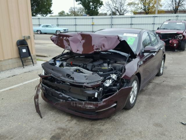 5XXGT4L31GG034508 - 2016 KIA OPTIMA LX MAROON photo 2