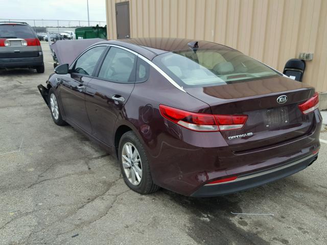 5XXGT4L31GG034508 - 2016 KIA OPTIMA LX MAROON photo 3