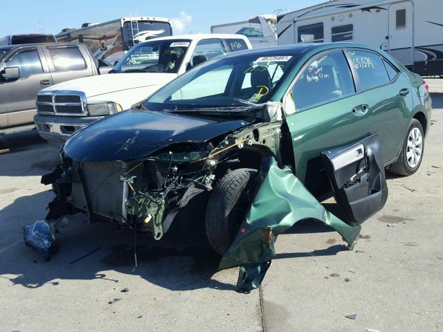 5YFBURHE3FP212066 - 2015 TOYOTA COROLLA L GREEN photo 2