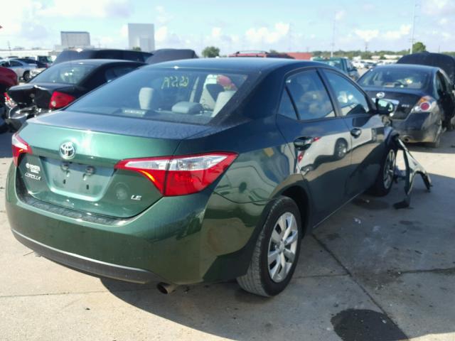 5YFBURHE3FP212066 - 2015 TOYOTA COROLLA L GREEN photo 4