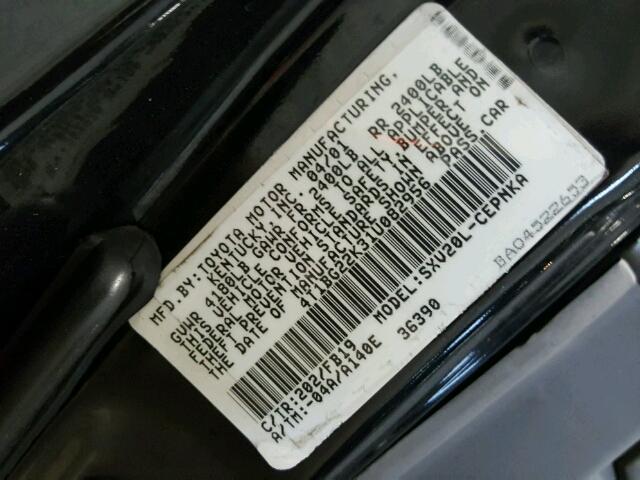 4T1BG22K31U082956 - 2001 TOYOTA CAMRY CE BLACK photo 10