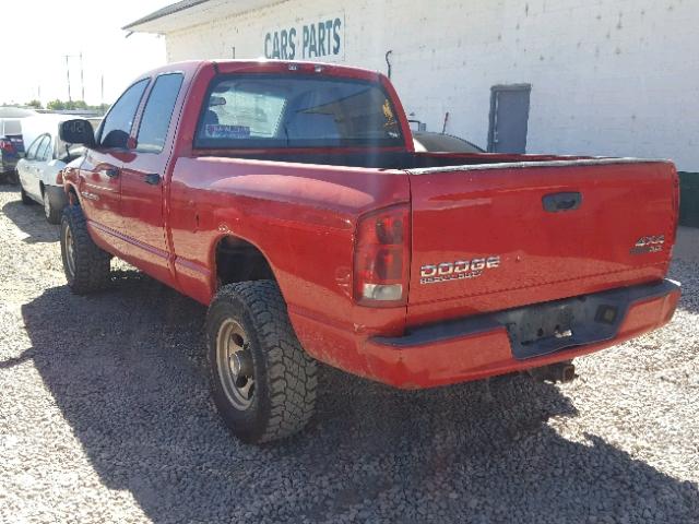 3D7KU28D03G727810 - 2003 DODGE RAM 2500 S RED photo 3