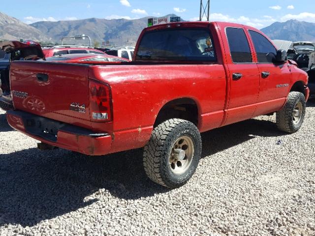 3D7KU28D03G727810 - 2003 DODGE RAM 2500 S RED photo 4