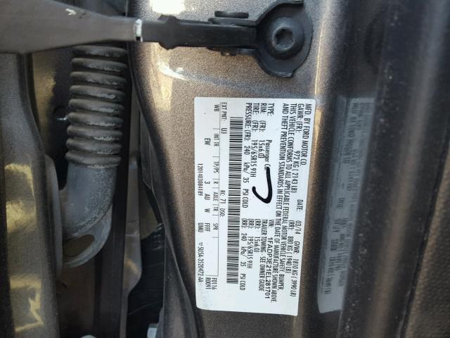 1FADP3E21EL281701 - 2014 FORD FOCUS S CHARCOAL photo 10