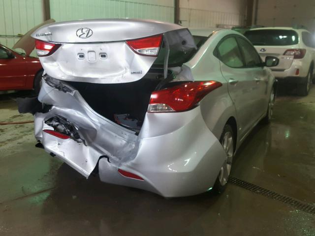 KMHDH4AE1DU006945 - 2013 HYUNDAI ELANTRA GL SILVER photo 4