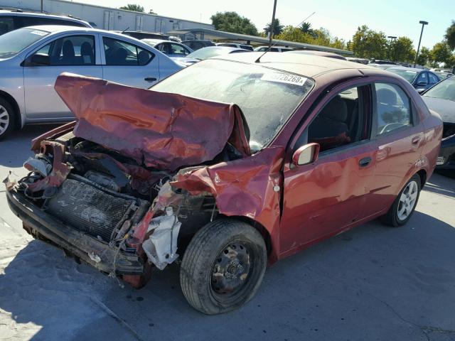 KL1TD52635B346661 - 2005 CHEVROLET AVEO BASE Қызыл фото 2