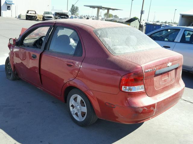 KL1TD52635B346661 - 2005 CHEVROLET AVEO BASE Қызыл фото 3