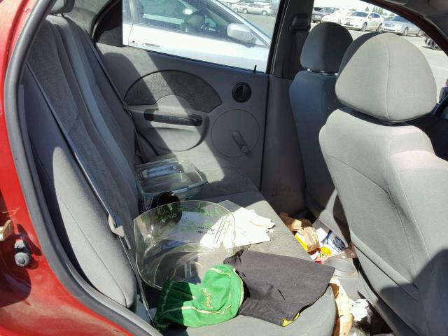 KL1TD52635B346661 - 2005 CHEVROLET AVEO BASE Қызыл фото 6