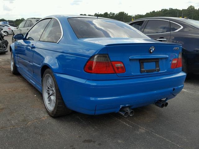WBSBL93431JR10426 - 2001 BMW M3 CI BLUE photo 3