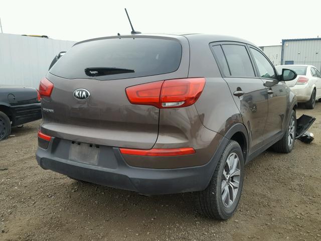 KNDPBCAC9F7716446 - 2015 KIA SPORTAGE L BROWN photo 4