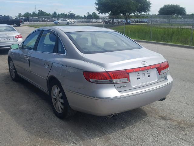 KMHFC46F96A106630 - 2006 HYUNDAI AZERA SE SILVER photo 3