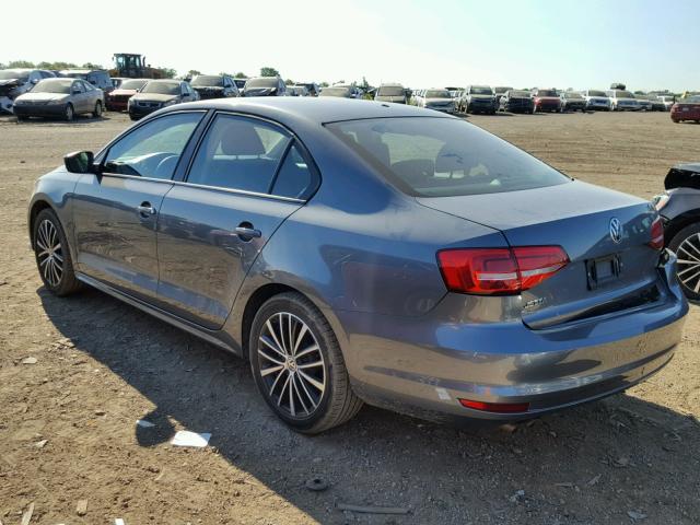 3VW2K7AJ8FM356475 - 2015 VOLKSWAGEN JETTA BASE GRAY photo 3