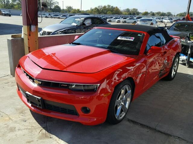 2G1FF3D37F9199960 - 2015 CHEVROLET CAMARO LT RED photo 2