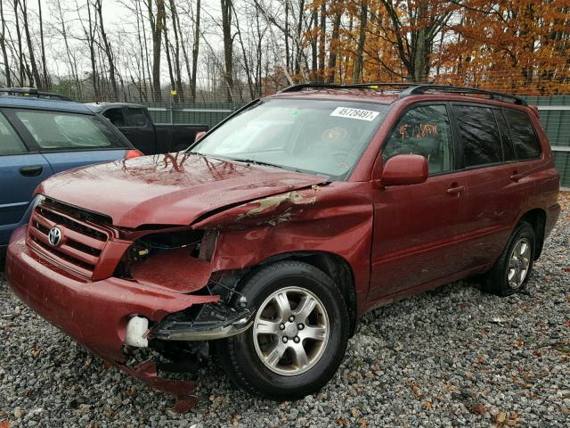 JTEEP21A870200649 - 2007 TOYOTA HIGHLANDER MAROON photo 2