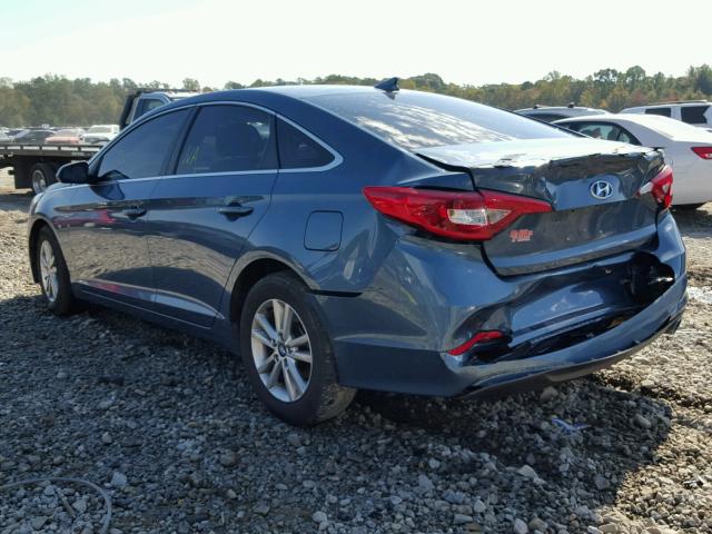 5NPE24AF8FH069136 - 2015 HYUNDAI SONATA SE BLUE photo 3