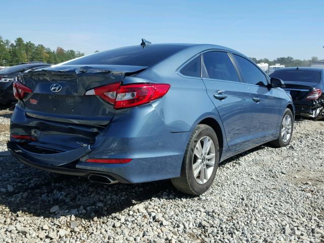 5NPE24AF8FH069136 - 2015 HYUNDAI SONATA SE BLUE photo 4