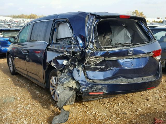 5FNRL5H6XGB017789 - 2016 HONDA ODYSSEY EX BLUE photo 3