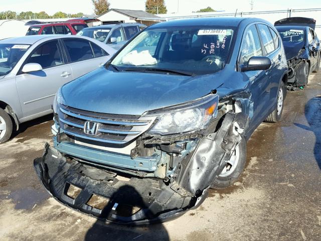 2HKRM3H38EH552643 - 2014 HONDA CR-V LX TEAL photo 2