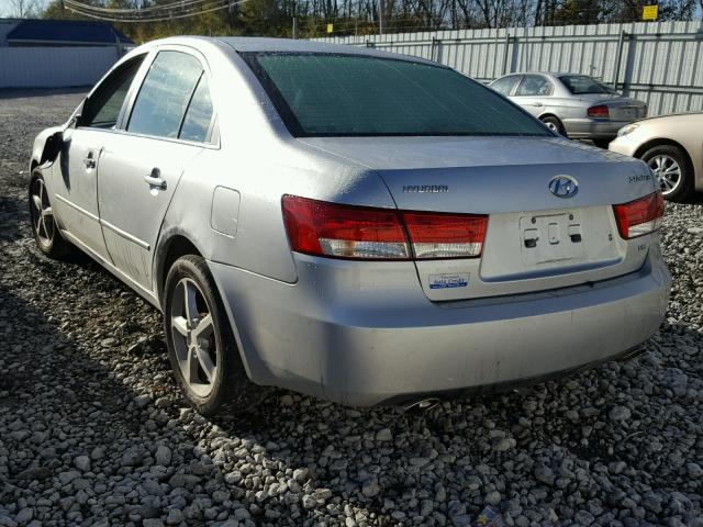 5NPEU46F26H022199 - 2006 HYUNDAI SONATA GLS SILVER photo 3