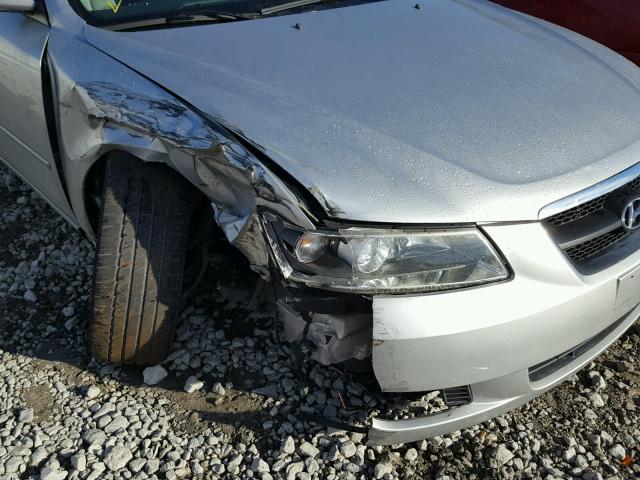 5NPEU46F26H022199 - 2006 HYUNDAI SONATA GLS SILVER photo 9