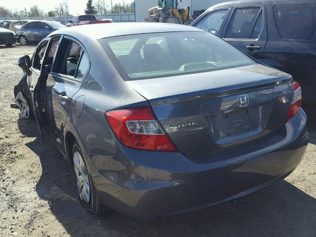 2HGFB2F49CH061956 - 2012 HONDA CIVIC LX GRAY photo 3