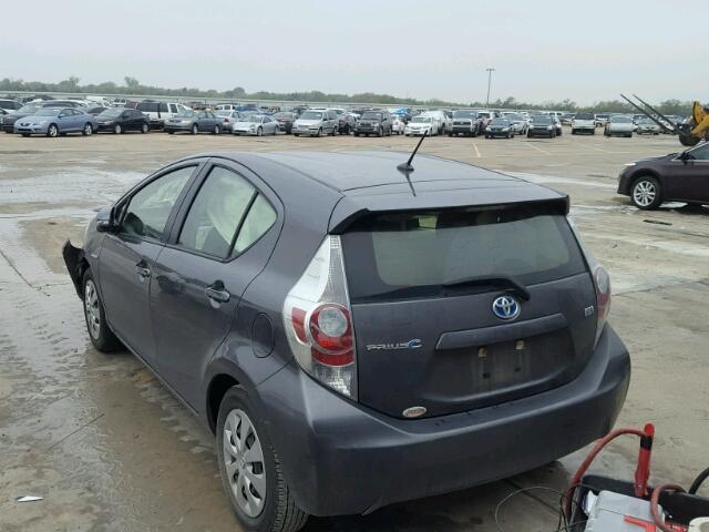 JTDKDTB30E1574623 - 2014 TOYOTA PRIUS C CHARCOAL photo 3