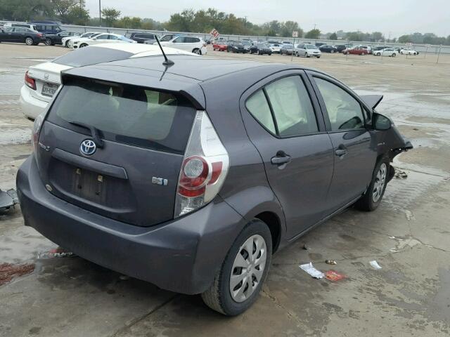 JTDKDTB30E1574623 - 2014 TOYOTA PRIUS C CHARCOAL photo 4