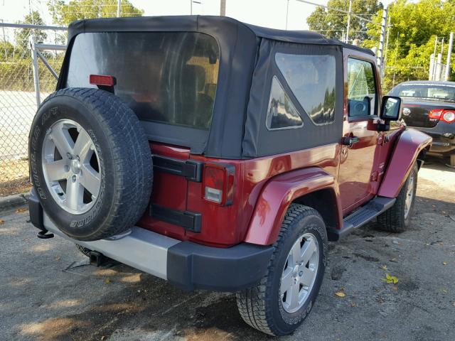 1J4AA5D13BL608401 - 2011 JEEP WRANGLER S BURGUNDY photo 4