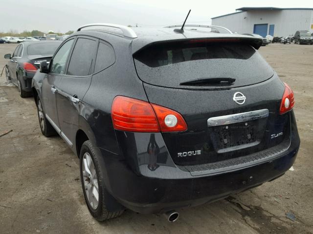 JN8AS5MV4DW106668 - 2013 NISSAN ROGUE S BLACK photo 3