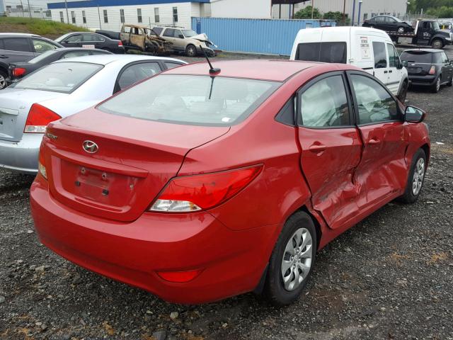 KMHCT4AEXGU164201 - 2016 HYUNDAI ACCENT SE RED photo 4