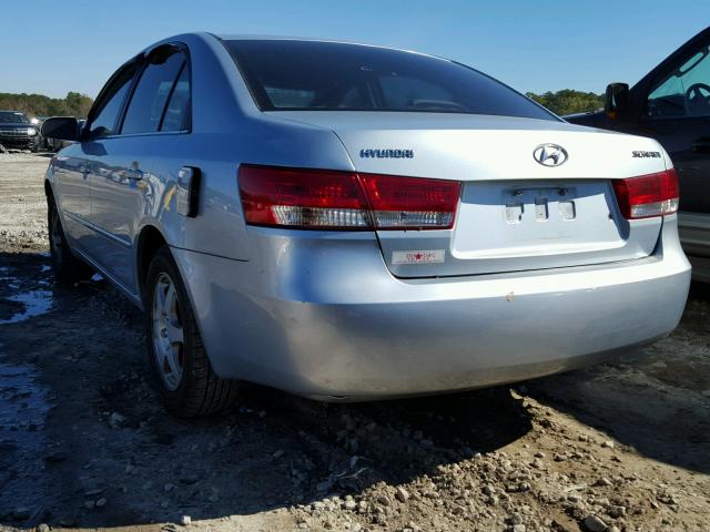 5NPEU46C66H093394 - 2006 HYUNDAI SONATA GLS BLUE photo 3