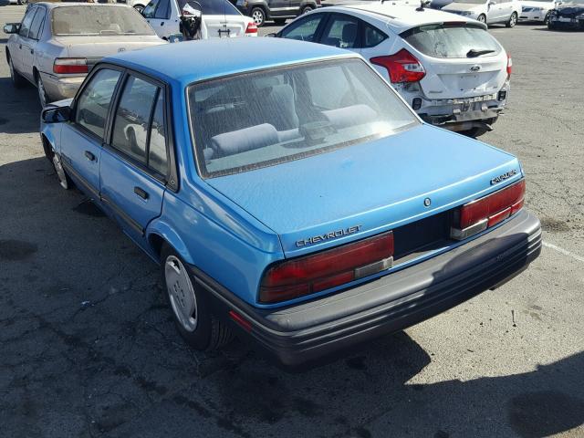 1G1JC5445N7197177 - 1992 CHEVROLET CAVALIER V BLUE photo 3