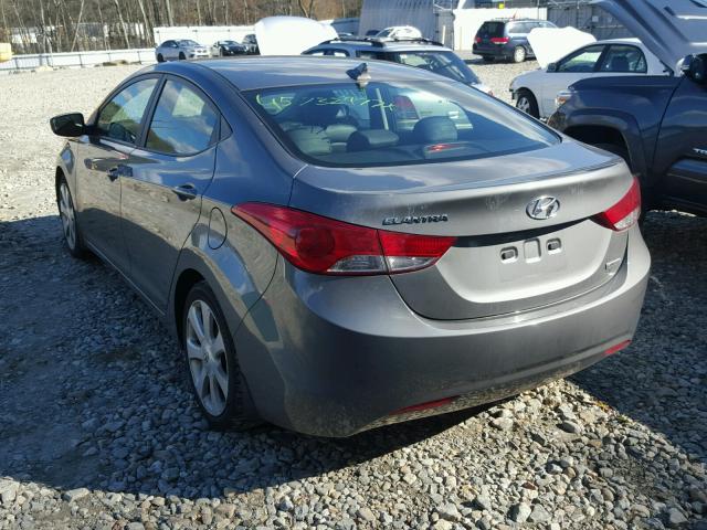 5NPDH7AEXDH282426 - 2013 HYUNDAI ELANTRA GRAY photo 3