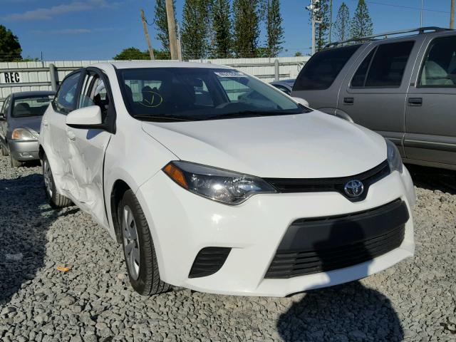 2T1BURHE5EC025295 - 2014 TOYOTA COROLLA L WHITE photo 1