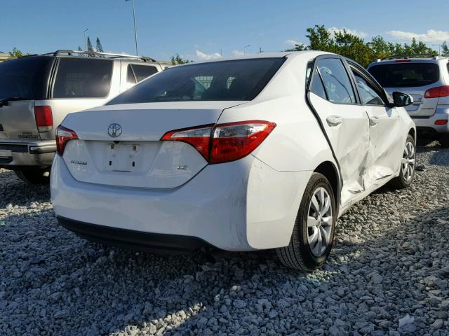 2T1BURHE5EC025295 - 2014 TOYOTA COROLLA L WHITE photo 4