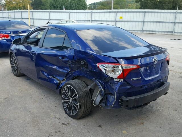 2T1BURHE9EC013764 - 2014 TOYOTA COROLLA BLUE photo 3