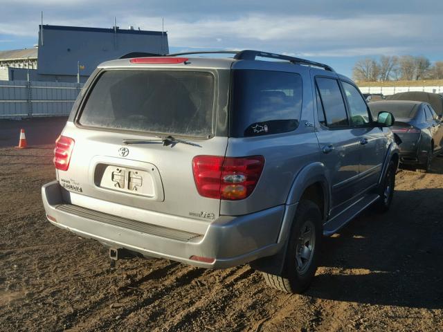 5TDZT34A42S084780 - 2002 TOYOTA SEQUOIA SR SILVER photo 4