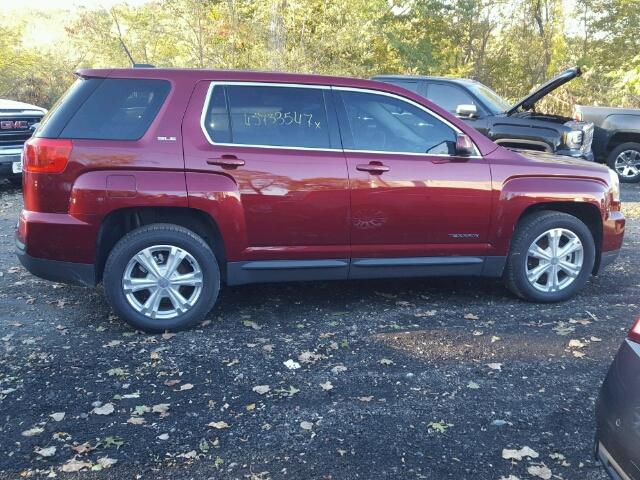 2GKALMEK1H6238329 - 2017 GMC TERRAIN SL MAROON photo 9