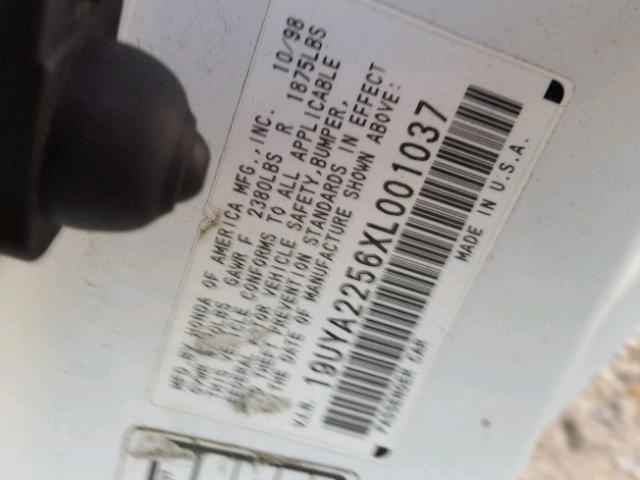 19UYA2256XL001037 - 1999 ACURA 3.0CL Ақ фото 10