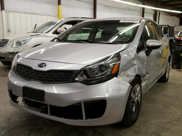 KNADM4A30E6399029 - 2014 KIA RIO LX SILVER photo 2