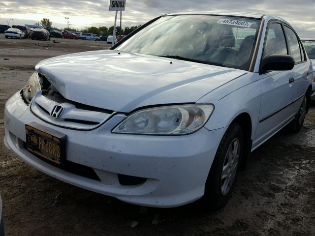 1HGES16385L000861 - 2005 HONDA CIVIC DX V WHITE photo 2