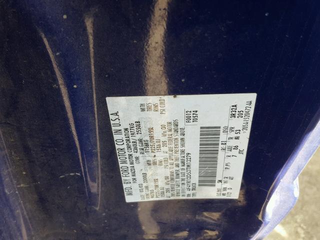 4F4YR12D53TM13279 - 2003 MAZDA B2300 BLUE photo 10