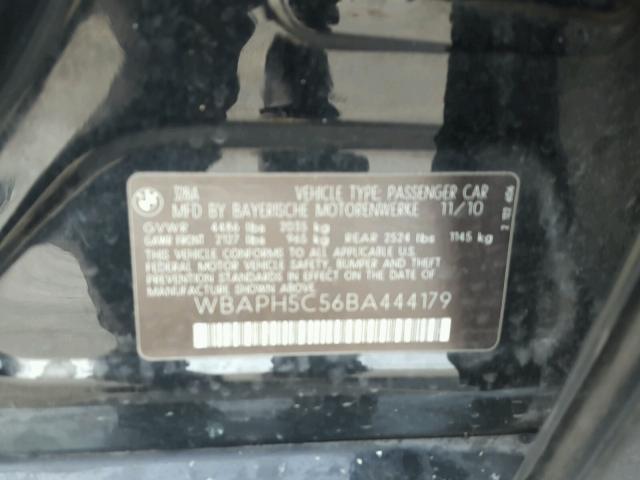 WBAPH5C56BA444179 - 2011 BMW 328 I SULE BLACK photo 10