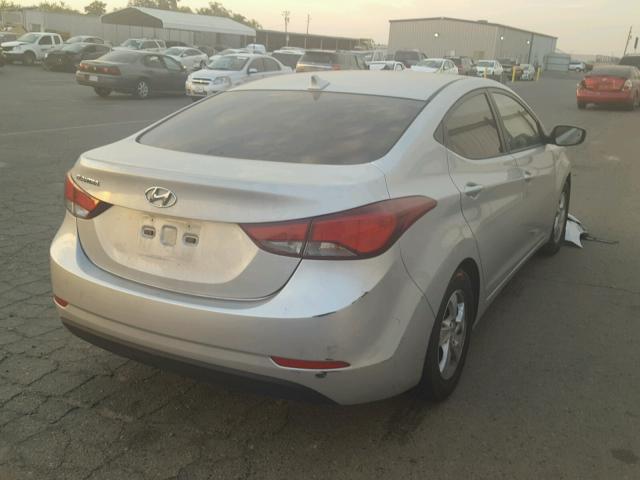 KMHDH4AE8FU381220 - 2015 HYUNDAI ELANTRA SE SILVER photo 4