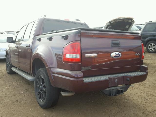 1FMEU53867UA12855 - 2007 FORD EXPLORER S MAROON photo 3