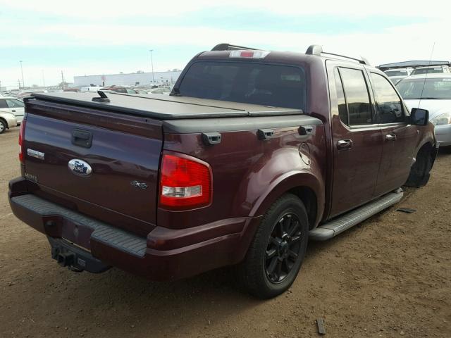 1FMEU53867UA12855 - 2007 FORD EXPLORER S MAROON photo 4