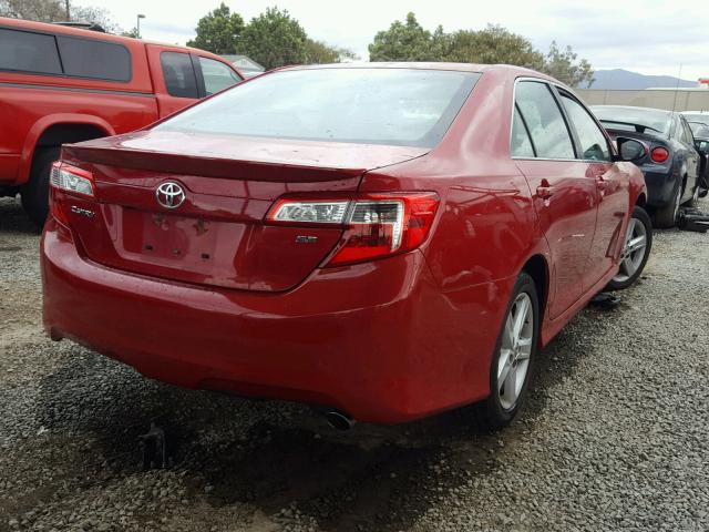 4T1BF1FK9EU822152 - 2014 TOYOTA CAMRY L RED photo 4