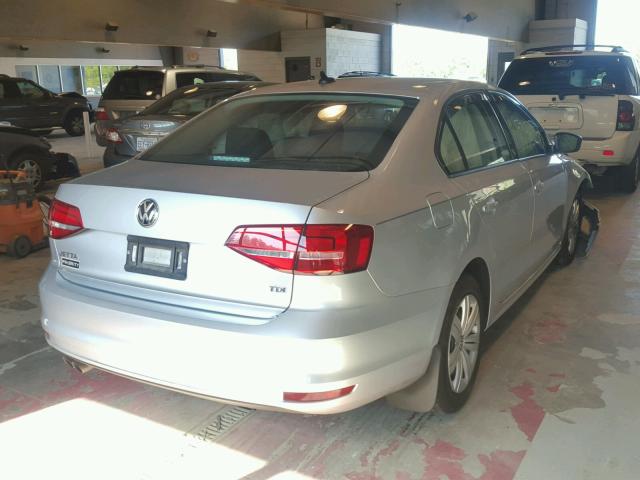 3VWLA7AJ4FM332777 - 2015 VOLKSWAGEN JETTA TDI SILVER photo 4