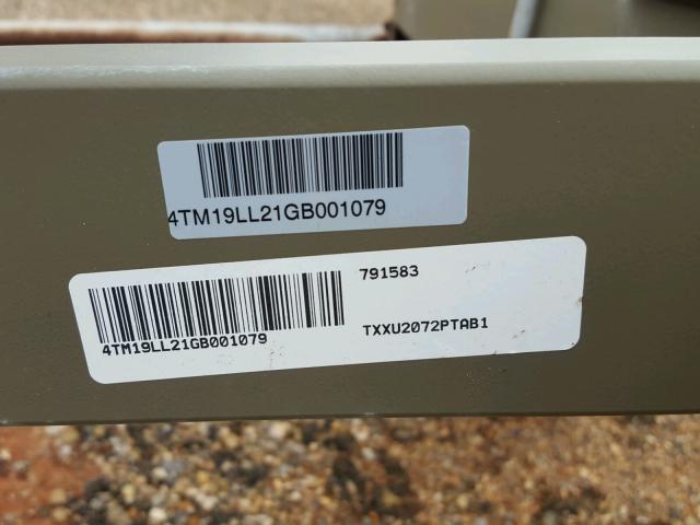 4TM19LL21GB001079 - 2016 BOAT TRAILER TAN photo 10