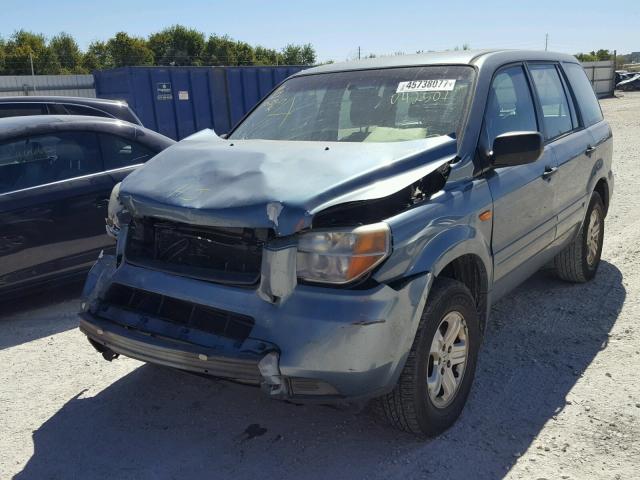 5FNYF28146B042501 - 2006 HONDA PILOT LX BLUE photo 2